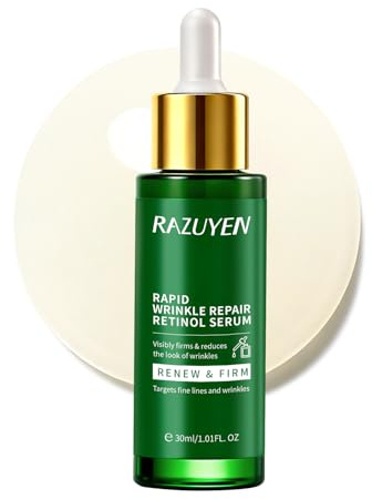 RAZUYEN Retinol Serum Ansikte Anti-Aging med Vitamin E & Peptider 30ml | Antirynkserum för mogen & trött hud, fuktgivande, ger hud ett jämnare utseende