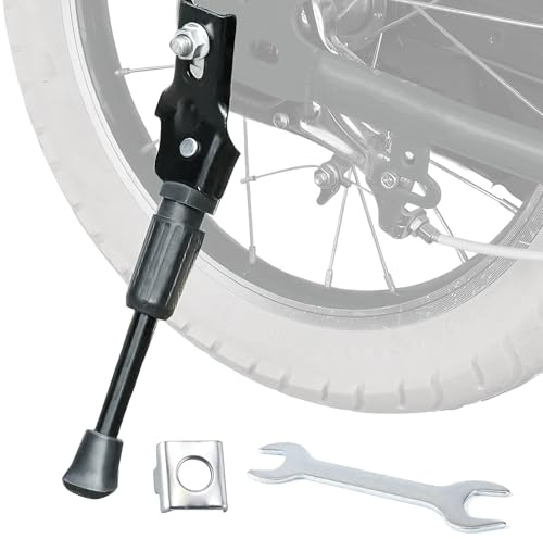 YIFLorine TANG Cykelställ barn, 40 cm ensidigt stativ, höjdjusterbart cykelstativ barn cykelstativ med halkfri gummibas för barncyklar, mountainbikes och racercyklar