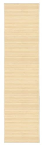 Iiaky 247199 Tappeto in bambù 80x300 cm Naturale Tappeto Bamboo Cucina Antiscivolo – Passatoia Cucina Idrorepellente,Facile da Pulire | Tappeto Cucina Antiscivolo Lavabile – Tappeto Bambu