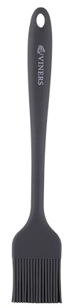Viners Silicone Cooking Brush | Heat-Resistant Non-Stick Basting Brush for Baking, Glazing & Marinating | Safe for Non-Stick Cookware | Light Grey Kitchen Utensil | Dishwasher Safe with Hanging Hook