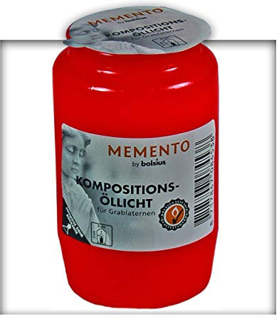 KiesKönig Kompositions Öl-Lichter, Nr.3 rot Grablicht Grabkerze Grablaterne 80 Stück