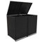 Festnight_ Mülltonnenbox Müllboxen Mülltonnenverkleidung PE-Rattan 148 x 80 x 111 cm für 2 Tonnen Schwarz