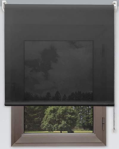 Estor Translucido Vision Premium - Anchos Desde 40 a 280cm - Luz y Visibilidad - Gris - Estores Enrollables a Medida para Ventanas y Puertas