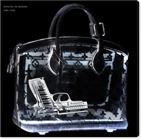 The Oliver Gal Artist Co. Fashion and Glam Wall Art Canvas Prints 'Couture X Ray' Handbags Home D√©cor, 30 in x 30 in, Black, White