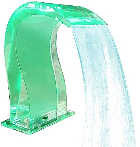 Wasserfall Schwimmbadbrunnen, Sommerparty Wasservorhang mit bunten LED-Lichtern, Swimmingpool Acryl Hydrotherapie Spa Schlagarmbad Pool Brunnen,08