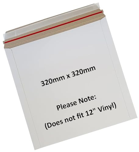 10 x Cardboard Mailer Envelopes Self Seal White Heavy Duty Card 320 x 320mm Wholesale Bulk 32 x 32cm Flat Items Postal Packaging for Calendars 10 Vinyl Records Poster Books DVDs