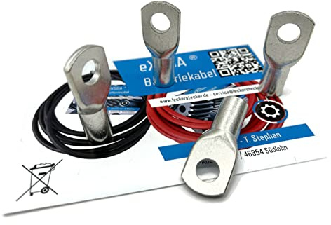 eXODA Kabelskor 50mm2 M10 4x för batterikabel ideal för koppartrådsfläta upp till 8mm diameter säker hållfasthet och hög tillförlitlighet vid elektriska anslutningar