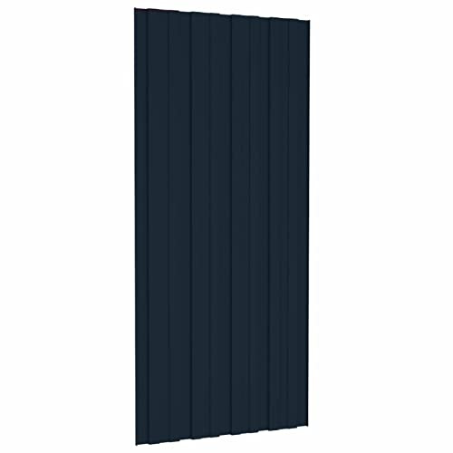 Festnight 36pz Pannelli Coibentati per Tetto, Onduline per Coperture, Copertura Tettoia per Esterno, Pannelli per Tetto Acciaio Verniciato Antracite 100x45 cm