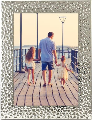 Picture Frame 7 x 5, Silver, Freestanding and Wall Mountable, 13 x 18 cm, 7x5 Picture Frames, Silver 5x7 Photo Frames, 7x5 Photo Collage Gallery Display