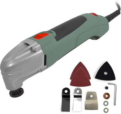 Avilia Utensile Multifunzione Oscillante di Precisione 300W con 9 Accessori - Elettroutensile Versatile per Levigare, Lucidare, Smussare