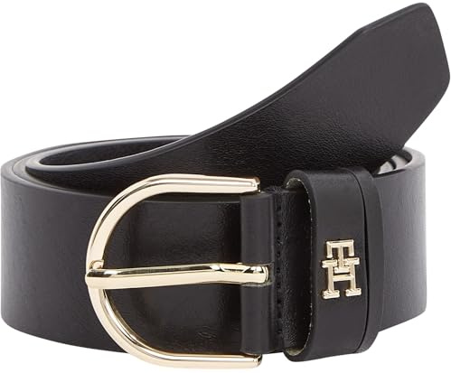 Tommy Hilfiger Damen Gürtel Essential Effortless 3,5 cm mit Dornschließe, Schwarz (Black), 125 cm
