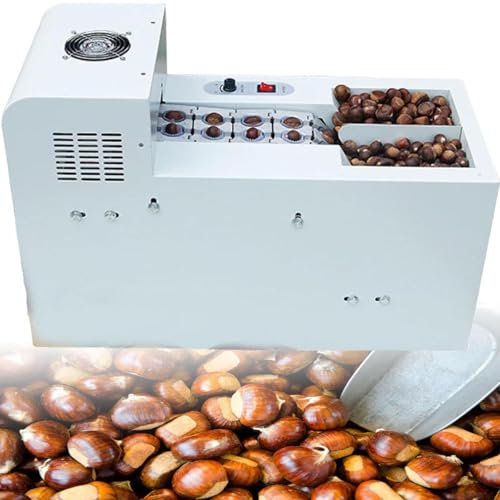DPQYJPP Machine électrique craqueler châtaignes, Machine Automatique décorticage et douverture châtaignes, Machine Commerciale entailler châtaignes 30-50 kg/h,doublechainplate,DoubleChainplate