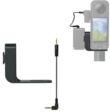 ZLiT Staffa di estensione per microfono per fotocamera Insta360 X4/X3/X2 compatibile con DJI Mic 2 Supporto per microfono con cavo audio (nero)