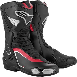 Alpinestars Bottes de moto SMX 6 V3, noir, argenté et rouge, taille 43 EU