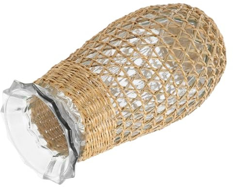 Holibanna Vaso in Rattan Intrecciato Cesto Per Fiori Secchi Vaso Decorativo Rustico Per Piante