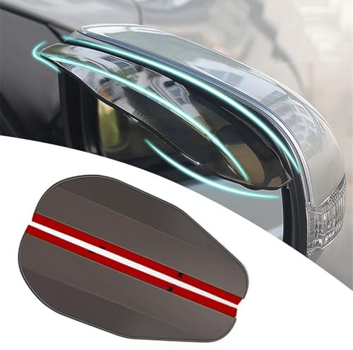 HLTTXS Copripioggia per Specchietto Retrovisore Auto per Ford Ecosport ST Line, Copertura Antipioggia, Specchietto Retrovisore Pioggia Visiera,A/Black