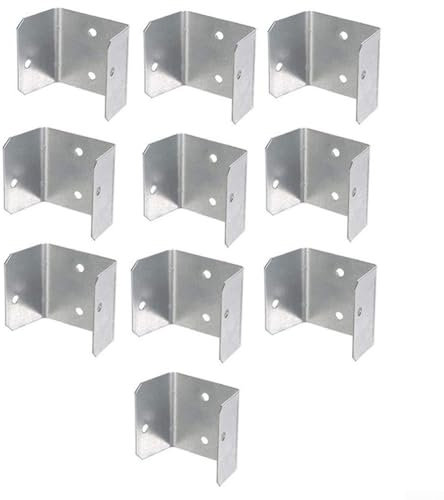Zaunklammern 10er Set zur sicheren Befestigung von Rankgitterplatten an Holzstützen (44mm)