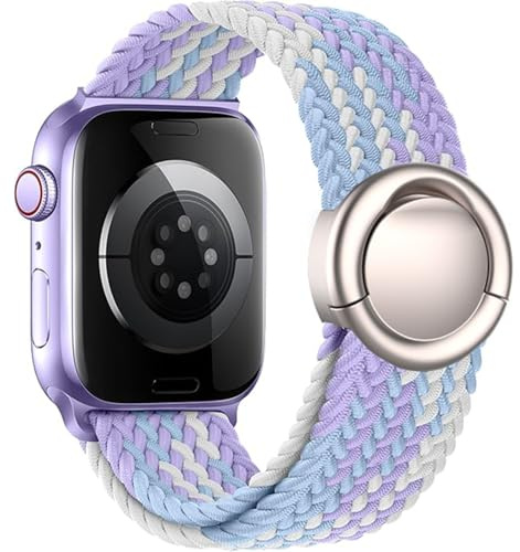 VELULYX Flätat band Solo Loop Kompatibel med Apple Watch 38mm 40mm 41mm 42mm 44mm 45mm 46mm 49mm, Armband Stretchy Runt spänne för iWatch Series 11 10 9 8 7 6 5 4 3 Ultra 2 1 SE