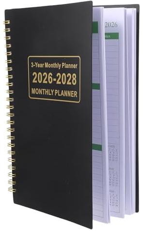 ROMISBABA Agenda Ampio Spazio di Scrittura A5 Rilegatura a Spirale 2026-2028 Mensile per Organizzazione Pianificatore Accademico Mensile Calendario Planner per Studenti e Professionisti