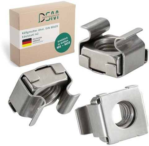 DSM – Käfigmuttern M10 – Blechstärke 1,8–3,2 mm – Edelstahl A2 – 5 Stück