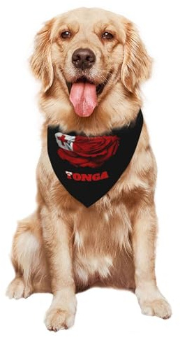 Tonga Tongans flagga hundhalsduk snygg triangelhalsduk tvättbar hundhalsduk för katter små medelstora och stora hundar valpar