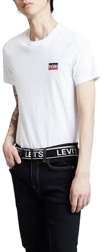 Levi's 2-Pack Crewneck Graphic Tee T-Shirt Homme Sportswear White/ Mineral Black (Multicouleur) L
