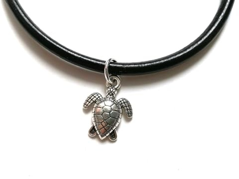 Miniblings sköldpadda läderarmband vattensköldpadda havssköldpadda – modesmycke handgjorda – damer flickor charmarmband, 12mm, Metall