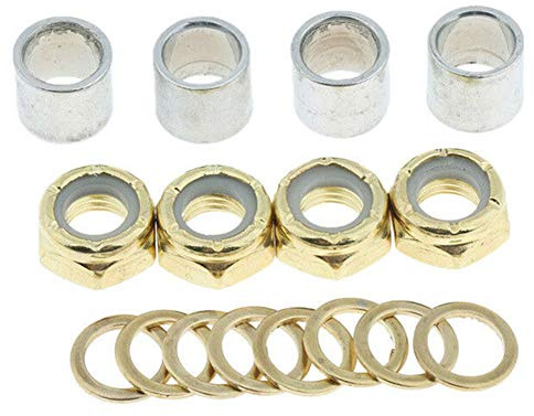 CfoPiryx Skateboard Truck Speed Kit Durable Round Metal Spacers Washers Repair Nuts Kit Washers Nuts Spacers for Bearing Performance Men Women Outdoor Skateboarding Trucks