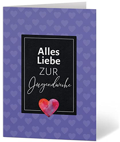 Einladungskarten Manufaktur Hamburg XXL Glückwunschkarte A4 zur Jugendweihe - große Karte mit Umschlag Jugendfeier Grußkarte für Jungen und Mädchen Motiv 23