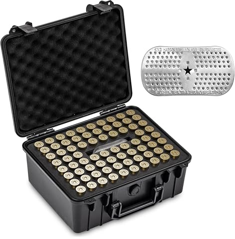 Kinghardcase 75 Rounds Shotgun Shells Case - Travel Safe/Mil Spec/Waterproof Ammo Box - for 12GA 20GA 16GA 10GA 8GA Gauge 12-Gram CO2 Cartridges Shotgun Shells