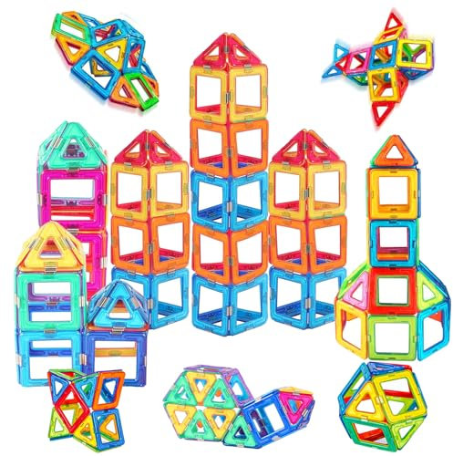 SOETDERT Magnetische Bausteine, 36 Teile Magnetspielzeug Kinder, Magnetbausteine Montessori Spielzeug Magnetic Teilen, Ab 3 4 5 6 7 8 Jahre Bildung Spielzeug Geschenk für Junge Mädchen