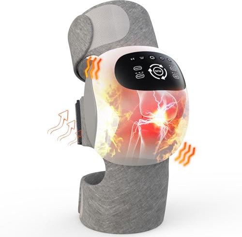 iKeener Kabelloses Kniegelenk-Massagegerät, Intelligente Vibrationsmassage und Airbag Kompression Massage, Tiefe Hitze für Kniegelenk Schmerzlinderung, Schwellungen, Steifheit, Muskelverletzung
