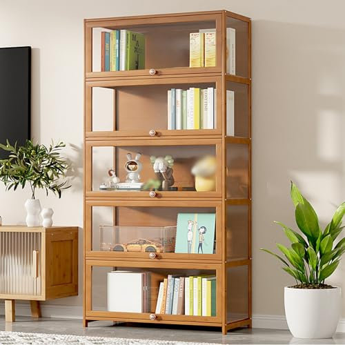 CTREVL Sammlervitrine Vitrinenschrank, Glasvitrine Vitrine für Sammlerstücke, Multifunktionale Staubdichte Glasvitrine, für Sammlerstücke, Bücher, für Spielzimmer, Schlafzimmer, Arbeitszimmer(60x32x17