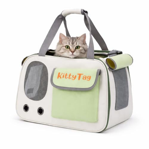Trasportino per animali domestici, trasportino per cani di piccola taglia e gatti, borsa impermeabile in pelle PU di alta qualità, borsa da trasporto per viaggi, passeggiate, escursionismo, shopping