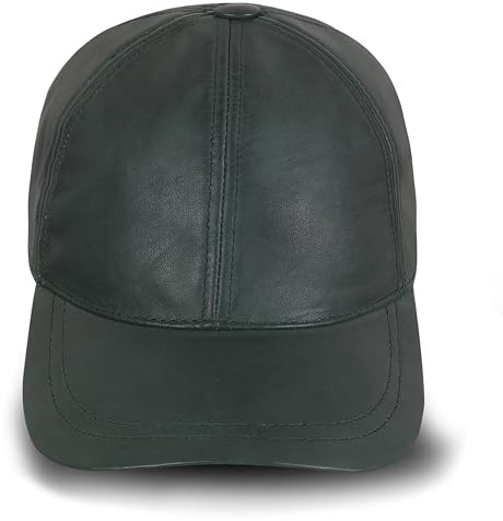 URBAN 5884 Gorra de Piel Auténtica - Sombrero para Hombre y Mujer con Visera, Gorro Suave de Cuero
