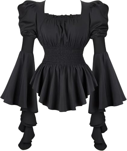 Chemisiers et Blouses Femme Chic et élégant Tunique Vêtements Epaule Dénudée Manches Courtes été Renaissance