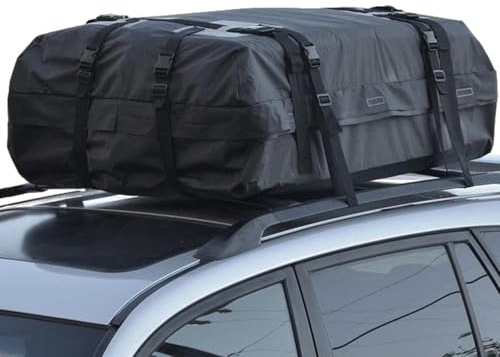 Takbagagehållare - vikbar väska med 15 kubikfot, 600D Oxford tygkonstruktion, vattentät mjuk skalorganisatör, resebagageförvaring | lämplig för bilar och skåpbil