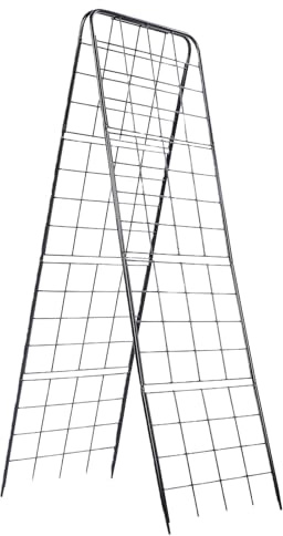 Yechiry Estructura Metálica de Soporte para Plantas con Forma de A, Enrejado Trepador Ajustable de Acero de 13 Mm con ángulo, Soporte de Jardín Resistente con Malla de Hierro para