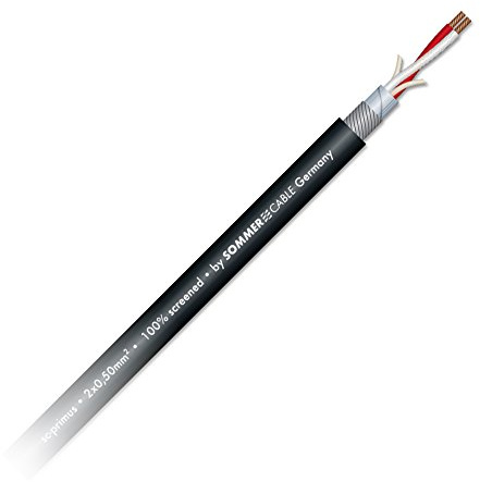 SOMMER CABLE 25 m mikrofonkabel SC-PRIMUS OFC 2 x 0,50 mm² symmetrisk 100 % skärmad svart – 200-0151