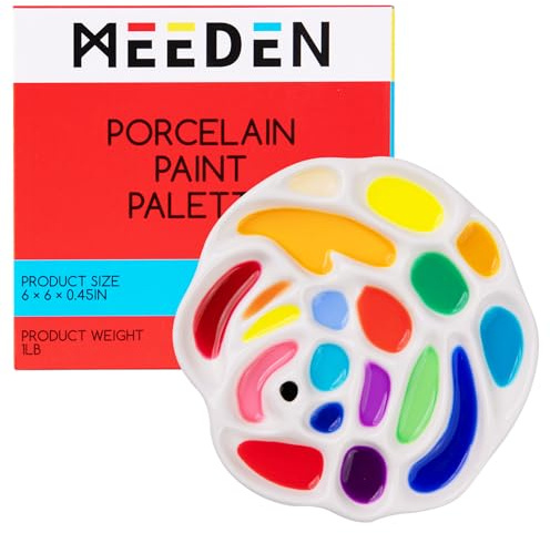 MEEDEN Paleta de Pintura de Porcelana, Bandeja de cerámica para Mezclar Acuarelas, diseño en Forma de Rosa