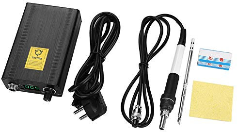 Akozon Lötkolben Elektronisch Regulierbare Lötstation Digitales Display 70W Temperaturregler 180-450 Digitale Lötstation Automatische Schlaffunktion für Elektrotechnik Reparaturen(EU-Stecker)