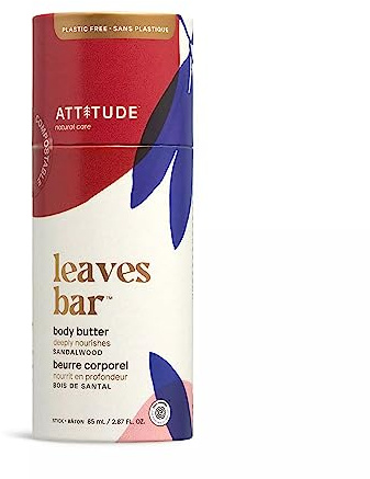 ATTITUDE Body Butter, Natural Origin, Deeply Nourishes & Retains Moisture, Shea & Cocoa Butters, EWG Verified, All skin types, Vegan, Sandalwood, 85 mL