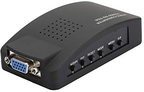 Akozon CCTV Telecamera BNC, Adattatore convertitore video S a VGA HD Composito S-Video per Computer PC Monitor EU Plug in LCD Out