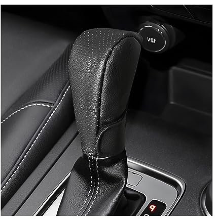 JNNJ Car Shift Knob Cover, Breathable Handbrake Cover, Car Universal Leather Gear Shift Knob Cover, Car Shift Knob Protection, Universal Automotive Accessories(Black)