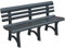 Tomaino - Widerstandsfähige 4-Sitzer-Gartenbank aus Kunststoff für den Außenbereich für Balkon, Terrasse (Schwarz)