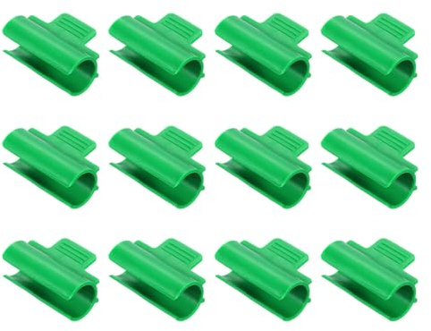 uxcell Abrazaderas de invernadero para tubo de PVC de 1 pulgada, 12 abrazaderas de película de invernadero, clip de barra de red de sombreado, aros de jardín para cubierta de filas, láminas de