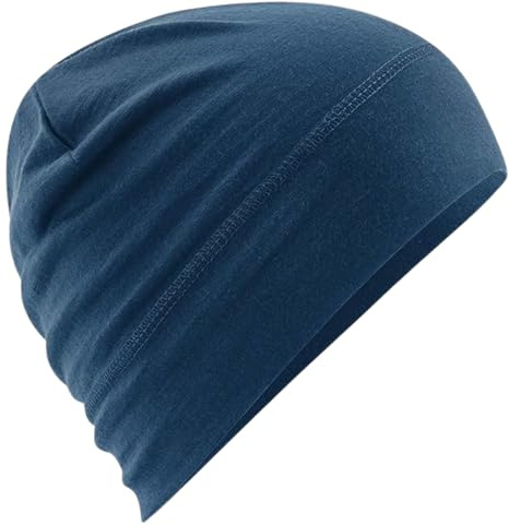ASVP Shop Merinoull mössa – mjuk, varm, luktbeständig, snabbtorkande, antibakteriell keps för män och kvinnor, BLÅ, XS-XL