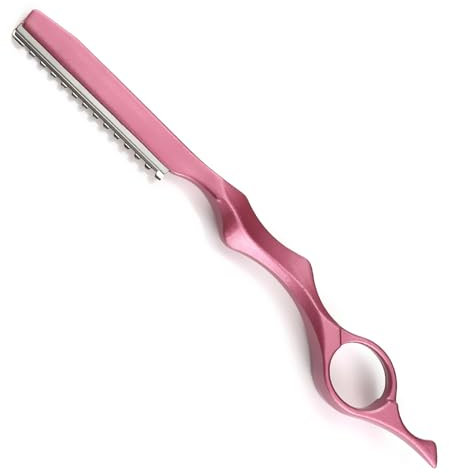Forbici per capelli, forbici per sfoltire, rasoio per parrucchieri per tagliare i capelli, forbici per sfoltire le doppie punte, forbici per barba, forbici per capelli da donna (rosa)