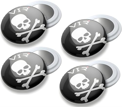 VERY IMPORTANT RUNNER - Pack de 4 Imanes Deportivos con Bolsa Impermeable - Imanes Sujeta Dorsales para Running y Triatlón 18mm - Sujeción Segura Sin Agujeros en la Ropa - Diseño de Calaveras