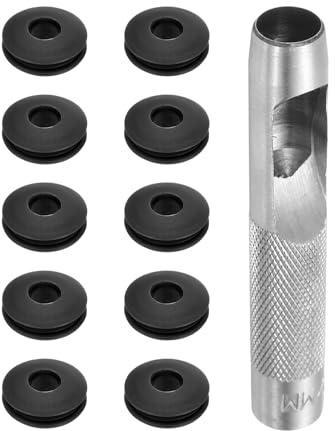 QUARKZMAN Kit d'Outils pour Œillets 11 Pièces, Ensemble d'Œillets 12 mm Pinces à Œillets Œillets en Plastique Rondelles à Œillets en Plastique Antirouille pour Bâche de Camion, Noir